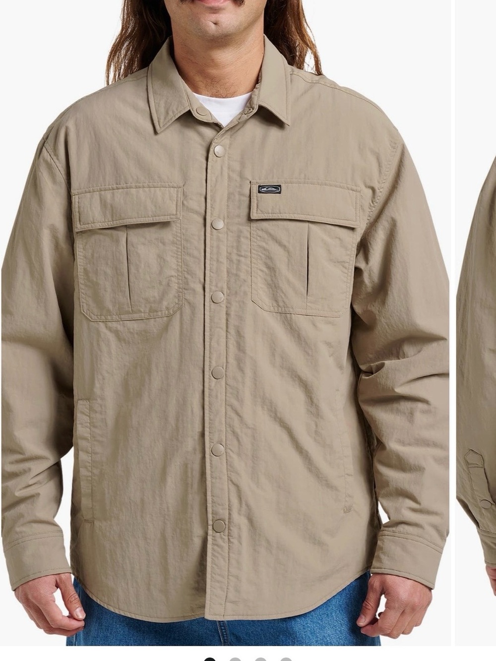 Quiksilver Men's Stone Brown Button-Front Performance Jacket